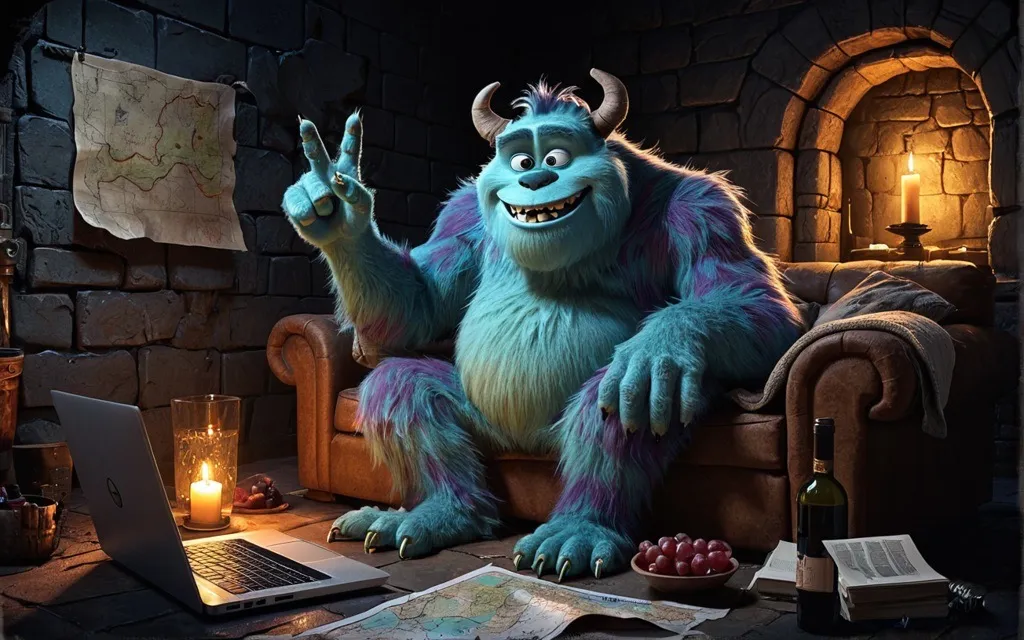 A friendly monster on the couch